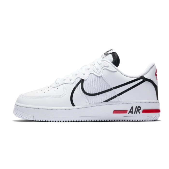 Nike Air Force 1 React - White Black Red - Image 3