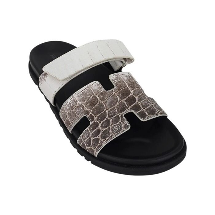 Hermes Himalaya Crocodile Chypre Slingback Flat Sandals - Image 3