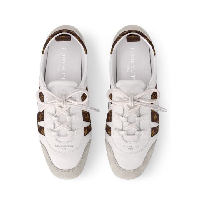 LV Sneakerina White Brown Monogram - Image 3
