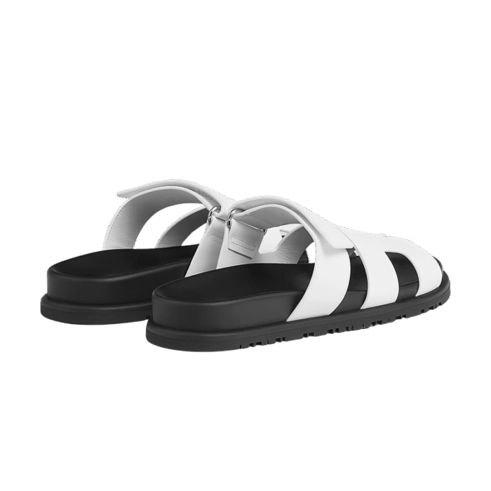 Hermes Chypre Sandals - White Palladium Hardware - Image 3