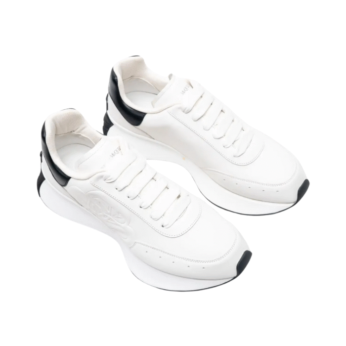 Alexander Mcqueen Oversized Graffiti Sprint Runner - White Black - Image 2
