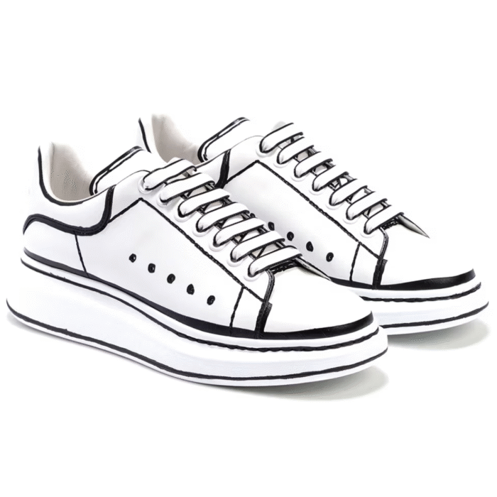 Alexander Mcqueen Oversized - White Black Outline - Image 2