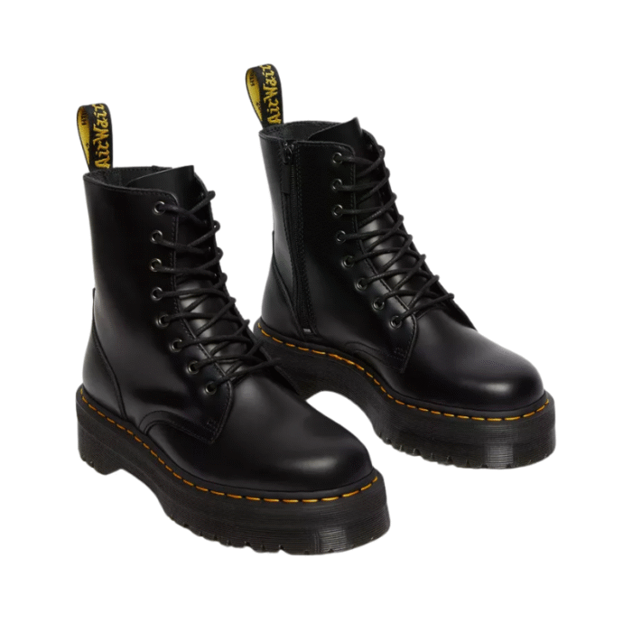 Dr. Martens Jadon Platform Boots - Black Smooth Leather - Image 2