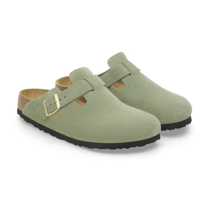 Birkenstock Boston Soft Footbed - Suede Green Tea - Image 2