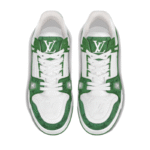 Louis Vuitton Trainer Green Monogram Denim White - Image 3