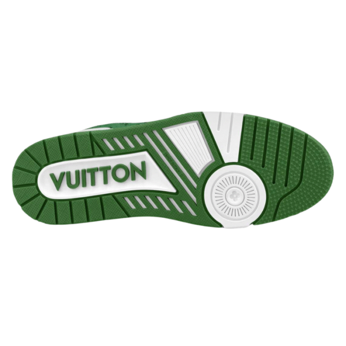 Louis Vuitton Trainer Green Monogram Denim White - Image 5