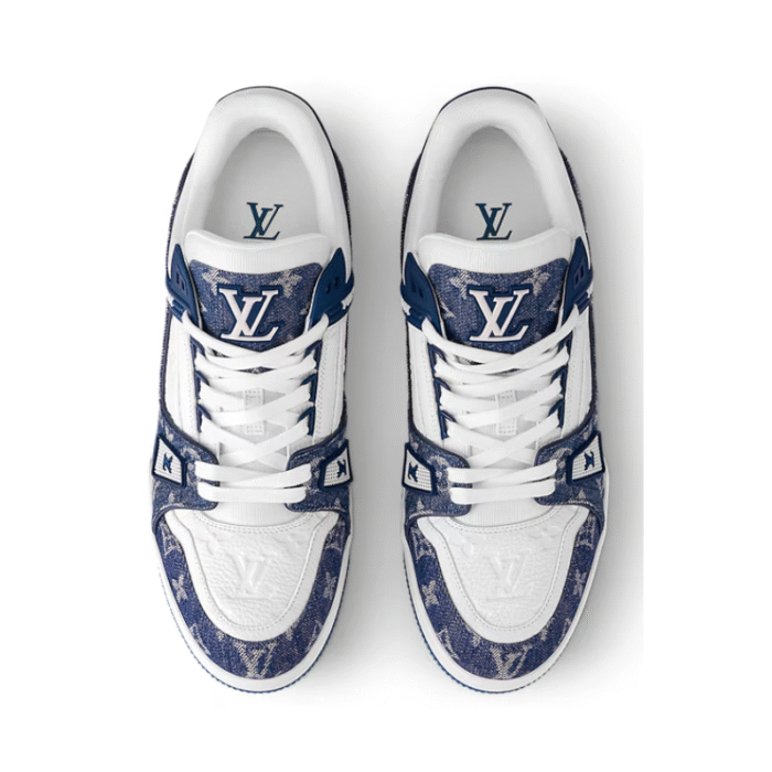 Louis Vuitton LV Trainer Monogram Denim - White Blue - Image 3