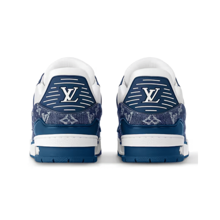 Louis Vuitton LV Trainer Monogram Denim - White Blue - Image 4