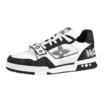 Louis Vuitton LV Trainer - Velcro Strap Monogram Denim Black White - Image 2