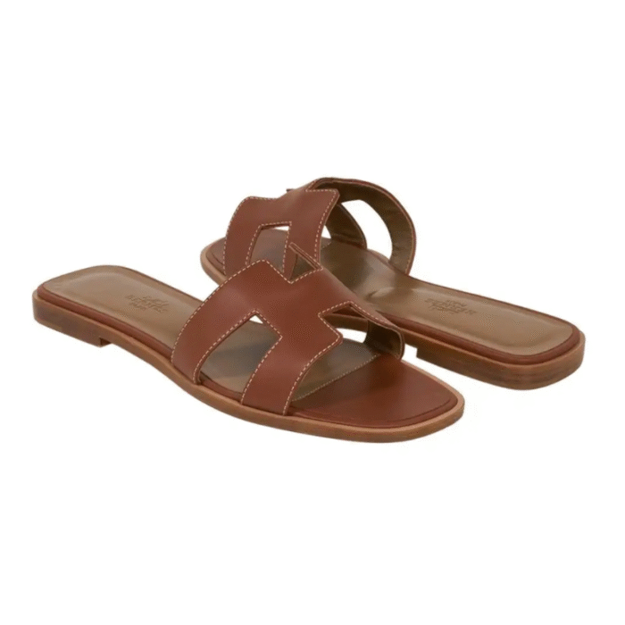 Hermes Sandal Flat Oran Gold Box Calfskin | Mightychic - Image 5