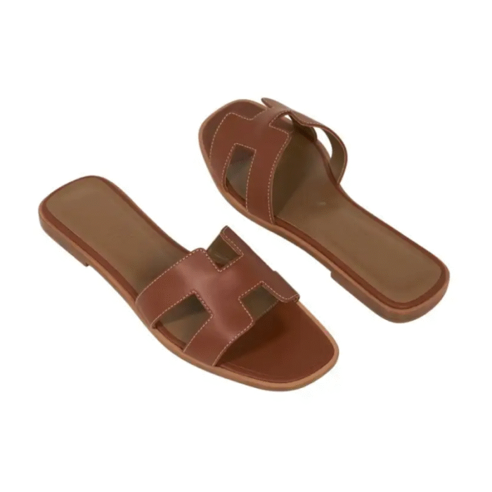 Hermes Sandal Flat Oran Gold Box Calfskin | Mightychic - Image 4