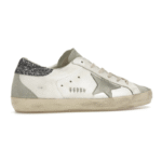 Golden Goose Super-Star - White Dark Grey Glitter