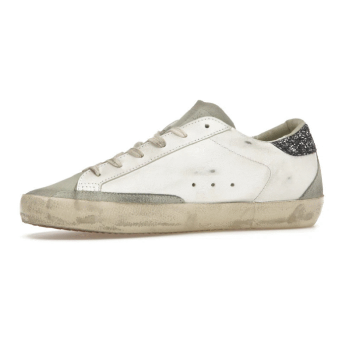 Golden Goose Super-Star - White Dark Grey Glitter - Image 3