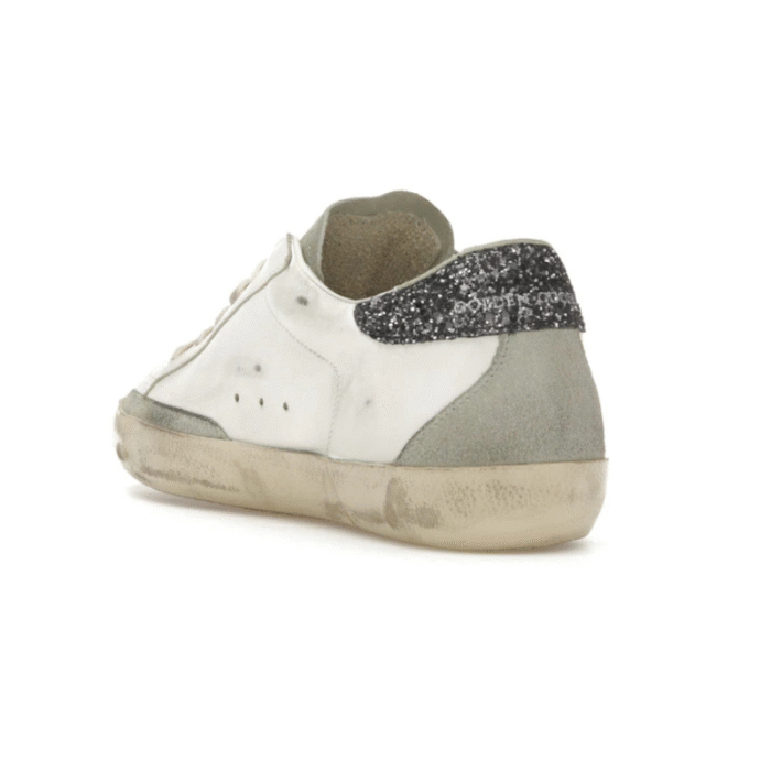 Golden Goose Super-Star - White Dark Grey Glitter - Image 4