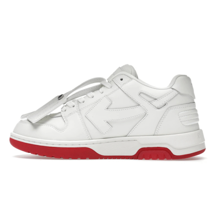OFF-WHITE Out Of Office "OOO" Low Tops For Walking White White Red SS22 - Image 2
