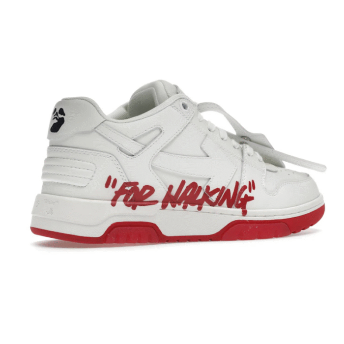 OFF-WHITE Out Of Office "OOO" Low Tops For Walking White White Red SS22 - Image 3