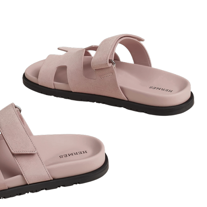 Hermes Chypre Sandal - Pink Suede - Image 4