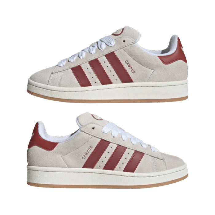 Adidas Campus 00s Crystal White / Core White / Preloved Ruby - Image 4