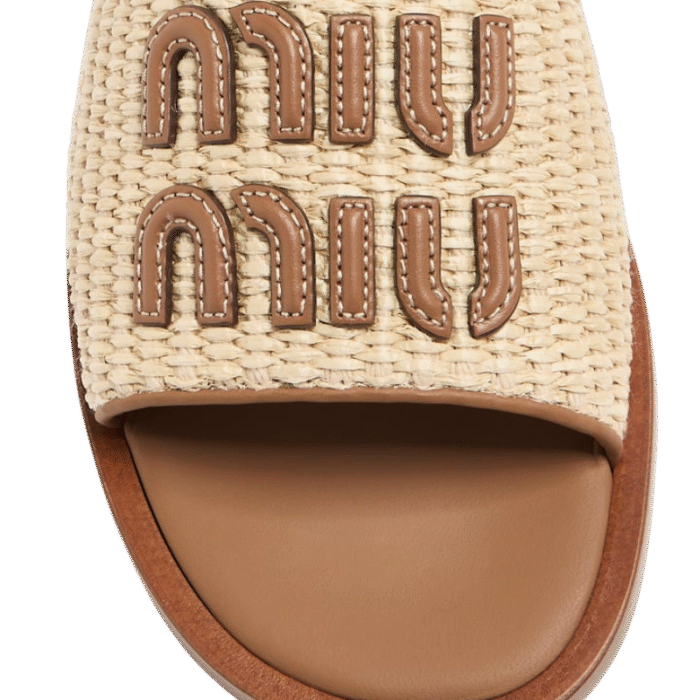 Miu Miu Logo Slipper Natural - Image 4