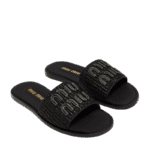 Miu Miu Logo Slipper Black - Image 4