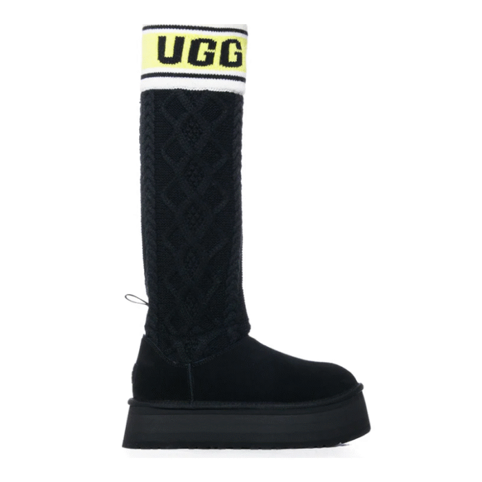 UGG Classic Sweater Letter Boot - Black - Image 2