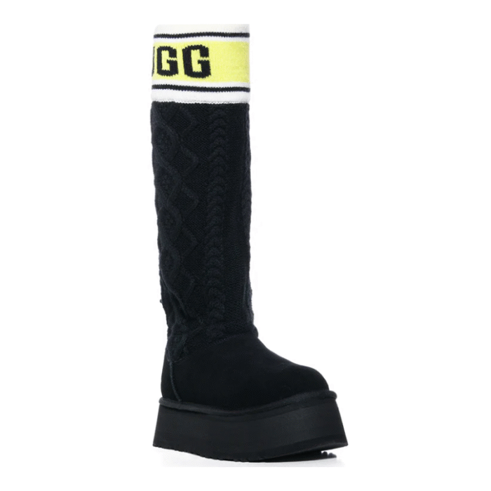 UGG Classic Sweater Letter Boot - Black - Image 3