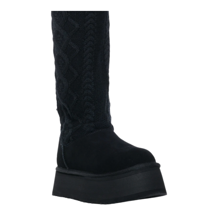 UGG Classic Sweater Letter Boot - Black - Image 5