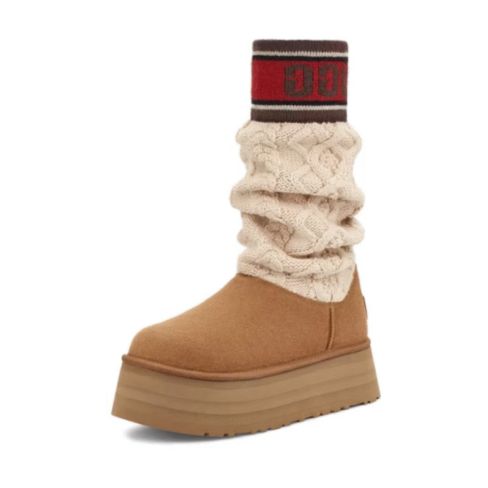 UGG Classic Sweater Letter Boot - Chestnut - Image 3