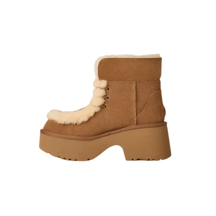 UGG Classic Esmee Lace Up Platform Boots suede Brown - Image 2