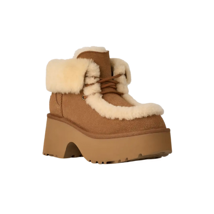 UGG Classic Esmee Lace Up Platform Boots suede Brown - Image 3
