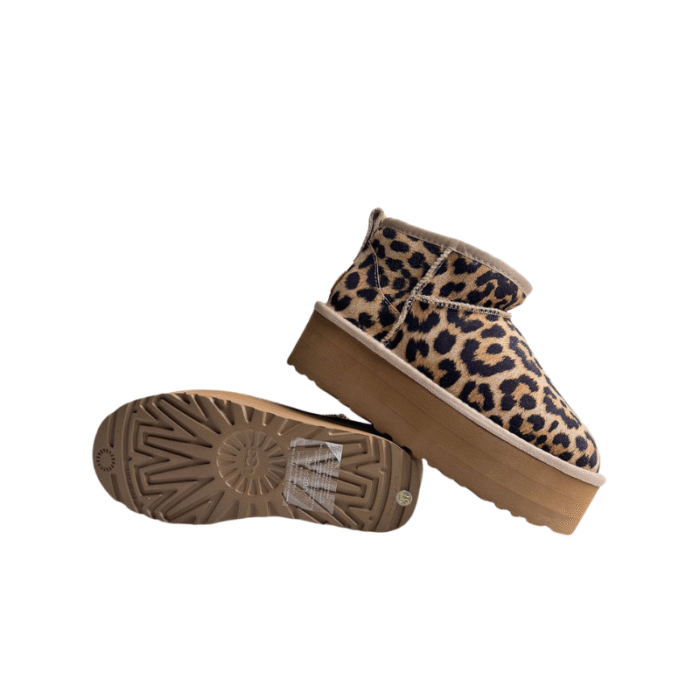 UGG Classic Ultra Mini Platform boots leopard print cow hair upper - Image 3