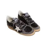 Golden Goose Ball Star sneakers black glitter upper with gray suede inserts - Image 2