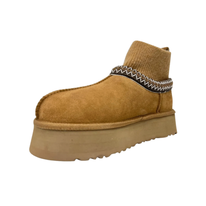 UGG Tazz Slipper with knit sock chesnut - Image 4