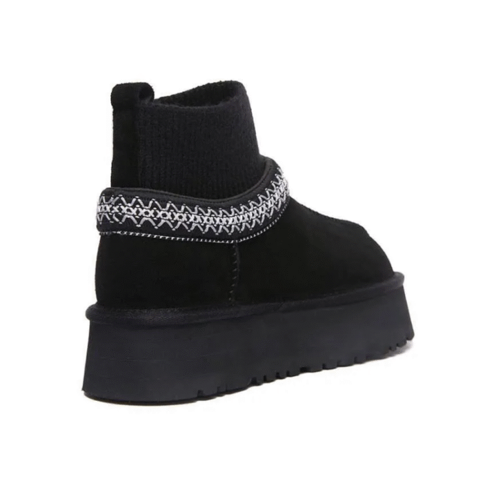 UGG Tazz Slipper with knit sock Black - Image 4