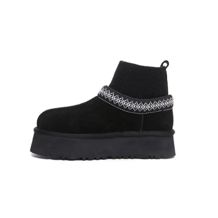 UGG Tazz Slipper with knit sock Black - Image 2