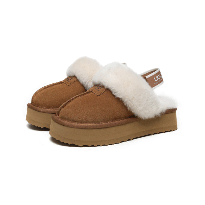 UGG Kids Funkette slippers - Chestnut - Image 5