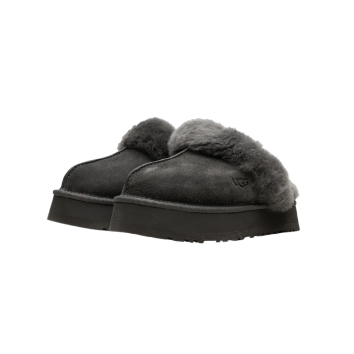 UGG Disquette shearling platform slippers Grey - Image 4