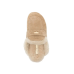 Miu Miu Flat Sabots in Suede & Shearling Beige - Image 7