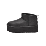 UGG Classic Ultra Mini Platform Leather Boots - Black - Image 2